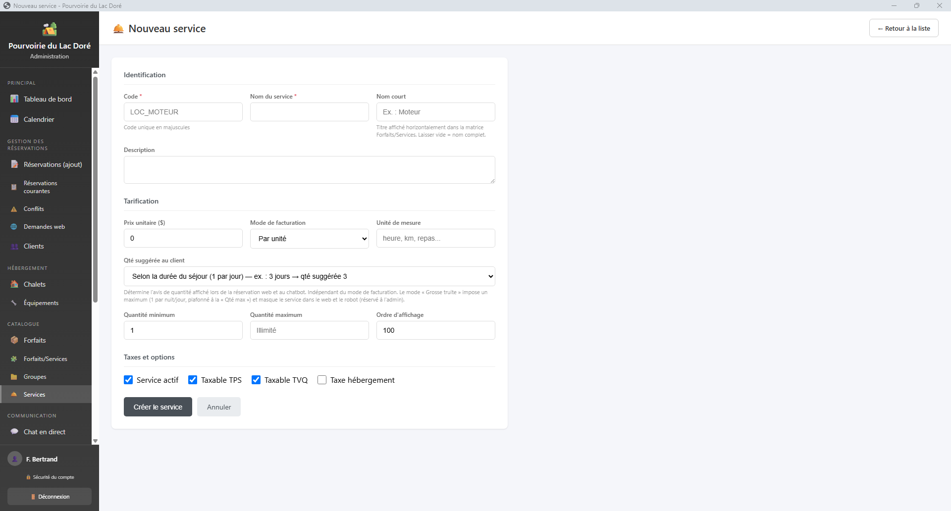 Ajouter un service prend une minute