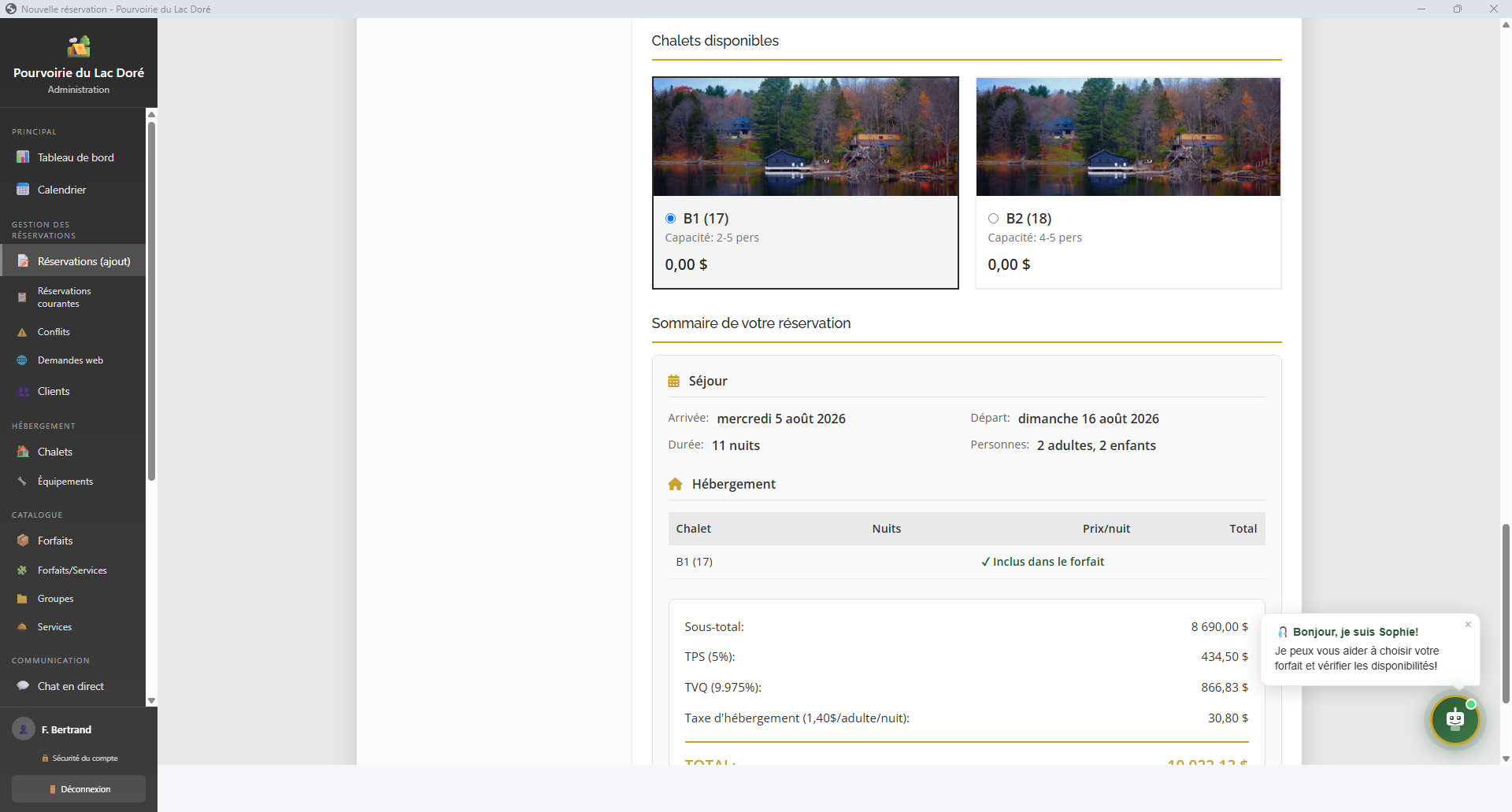 Seuls les chalets vraiment disponibles